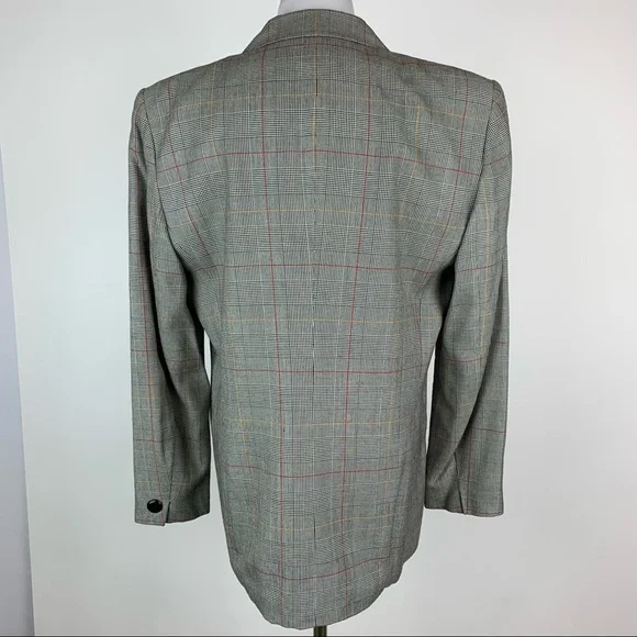 Vintage Jones Wear Plaid Double Breasted Blazer Sz 8 - Picture 11 of 14